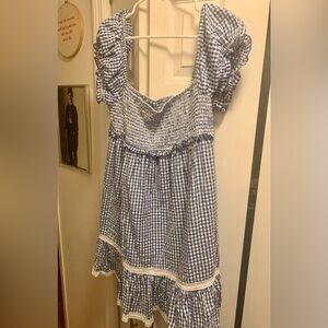 Urban outfitters navy blue gingham summer dress size XL worn once